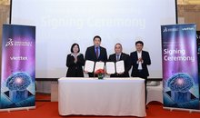 Representatives from Dassault Systèmes and Viettel pose for a photo after signing the MoU. (Photo: Courtesy of Dassault Systèmes)