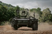 This image provided by Hyundai Rotem Co. shows the company's HR-SHERPA unmanned vehicle. (PHOTO NOT FOR SALE) (Yonhap)