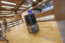 This file photo taken on June 20, 2024, shows Hyundai Motor Group's DAL-e delivery robot at an office in Seoul. (Yonhap)