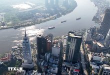 Financial buildings in the downtown area of Ho Chi Minh City along the Saigon River. (Photo: VNA)