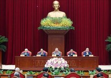 Party General Secretary To Lam and other leaders at the gathering. (Photo: VNA)
