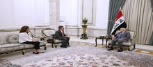 President Abdul Latif Jamal Rashid (right), the new Chargé d'Affaires of the US Embassy to Iraq, Steven Fagin (left)