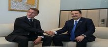 Iraqi PM, Mohammed Shia Al Sudani (right), French President Emmanuel Macron (left)