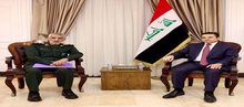 National Security Advisor, Qasim Al-Aaraji (right), Head of Military Intelligence of the Islamic Republic of Iran, Majid Mir Ahmadi (left)