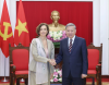 Party General Secretary To Lam (R) receives UNESCO Director-General Audrey Azoulay in Hanoi on June 27. (Photo: VNA)