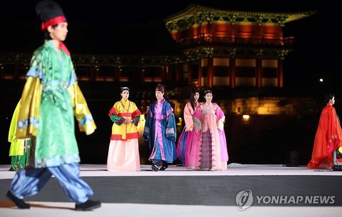 Hanbok fashion show in Gyeongju