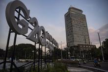 Logo of Indonesia G20 Presidency at Bundaran HI, Jakarta, Friday (Jan 21, 2022). ANTARA FOTO/Sigid Kurniawan/aww/aa.