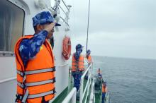 The coast guard forces of Việt Nam during the third joint patrol with Chinese coast guard on August 29. (Photo: VNA)