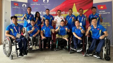 The Vietnamese sports delegation to the 2024 Paris Paralympic Games. (Photo: VNA broadcasts)