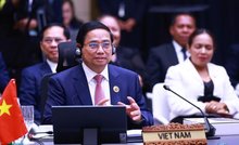 Vietnamese Prime Minister Pham Minh Chinh speaks at the Plenary Session of the 46th ASEAN Summit in Kuala Lumpur, Malaysia, on May 26. (Photo: VNA)