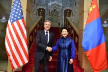 Foreign Minister of Mongolia Battsetseg Batmunkh and Secretary of State of the United States Antony John Blinken