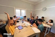 Vietnamese-Australian children at the Vietnamese language classroom (Photo: VNA)