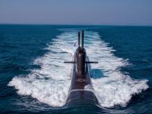 The Shin Chae-ho, a 3,000-ton diesel submarine built by HD Hyundai Heavy Industries Co., is seen in this photo provided by the Defense Acquisition Program Administration. (PHOTO NOT FOR SALE) (Yonhap)
