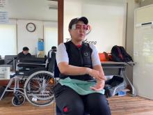 South Korean trap shooter Lee Bo-na speaks with reporters during an open training session at Jincheon National Training Center in Jincheon, North Chungcheong Province, on May 27, 2024. (Yonhap)