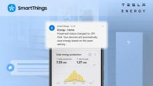 This image from Samsung Electronics Co.'s SmartThings website highlights its collaboration with Tesla Inc. (PHOTO NOT FOR SALE) (Yonhap)