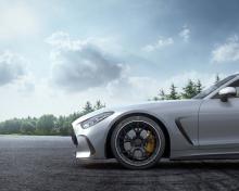 This file photo provided by Hankook Tire & Technology Co. shows the high-performance Ventus S1 evo Z tires installed in a Mercedes-AMG GT Coupe model. (PHOTO NOT FOR SALE) (Yonhap)