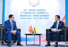 Vietnamese Prime Minister Pham Minh Chinh (L) meets with Sultan Haji Hassanal Bolkiah of Brunei Darussalam in Kuala Lumpur on May 27. (Photo: VNA)