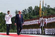 KUALA LUMPUR, Nov 27 -- Prince Albert II of Monaco inspected the guard of honor from the Royal Malay Regiment’s (RAMD) at a State Welcoming Ceremony at Malaysia's national palace, Istana Negara today. -- fotoBERNAMA (2023) COPYRIGHT RESERVED