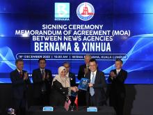The Malaysian National News Agency (Bernama) and China’s Xinhua News Agency (Xinhua) solidified their collaboration by renewing their News Exchange and Cooperation Agreement on Monday.