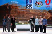 Malaysian Deputy Prime Minister Fadillah Yusof (fourth right) 