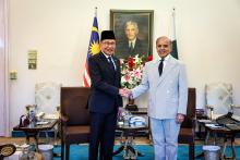 Malaysian Prime Minister  Anwar Ibrahim and his Pakistani counterpart Shehbaz Sharif