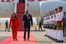 SEPANG, Oct 25 -- Ethiopian Prime Minister Dr Abiy Ahmed Ali with First Lady Zinash Tayachew Bere arrived at the Bunga Raya Complex today to begin a two-day official visit, which is also his first visit to the country.  --fotoBERNAMA (2024) COPYRIGHT RESERVED