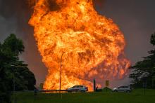 A major gas pipeline fire broke out in Puchong in the state of Selangor on Tuesday morning.