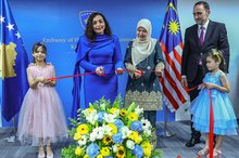KUALA LUMPUR, May 2 -- Kosovo President Dr Vjosa Osmani Sadriu attends the opening ceremony of the Embassy of the Republic of Kosovo in Kuala Lumpur at Menara Tan & Tan, today.  Also present were Education Minister Fadhlina Sidek (third, left) and Kosovo’s Minister Counsellor Fitim Sadiku.  --fotoBERNAMA (2025) COPYRIGHT RESERVED