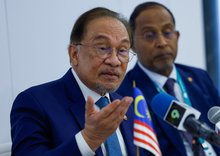 Malaysian Prime Minister Anwar Ibrahim speaks at a press conference after the Plenary Session of the XVI International Economic Forum “Russia – Islamic World: KazanForum 2025” at Kazan Expo here on Friday.