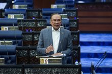 Malaysian Prime Minister Anwar Ibrahim during the Ministers’ Question Time session at the Third Meeting of the Third Session of the 15th Parliament in the Dewan Rakyat at the Parliament Building on Oct 14, 2025
