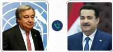 Iraqi PM Mohammed Al-Sudani (right), UN Secretary-General, Antonio Guterres ( left)