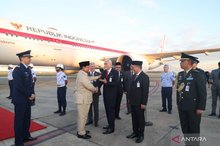 President Prabowo Subianto at Galeão Air Force Base in Rio de Janeiro, Brazil