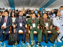 The Vietnamese delegation is led by Major General Nguyen Ba Luc, Deputy Chief of the General Staff of the Vietnam People’s Army (centre). (Photo: VNA)