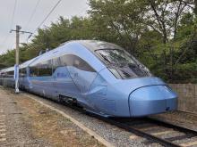 This file photo, provided by Hyundai Rotem Co. on Sept. 27, 2022, shows a high-speed train developed by the rolling stock manufacturing company. (PHOTO NOT FOR SALE) (Yonhap)