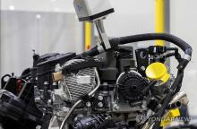 This file photo, provided by Hyundai Motor Group, shows an automotive engine production demo using artificial intelligence technology at a company tech demo event in Seoul on Oct. 21, 2024. (PHOTO NOT FOR SALE) (Yonhap)