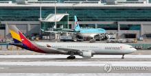 Planes of Korean Air Co. and Asiana Airlines Inc. are seen on the tarmac at Incheon International Airport, west of Seoul, in this Nov. 29, 2024, file photo. (Yonhap)