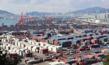 This Nov. 29, 2024, file photo shows shipping containers at a port in the southeastern city of Busan. (Yonhap)