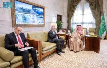 Riyadh Governor Receives Newly Appointed Palestinian Ambassador to Saudi Arabia