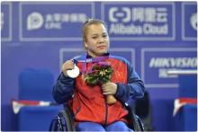 Powerlifter Dang Thi Linh Phuong (Photo: VNA)