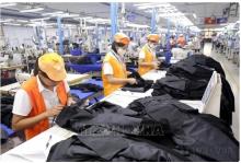 Garment production at a shirt and suit factory of May 10 Corporation in Sai Dong, Long Bien district, Hanoi. (Photo: VNA)