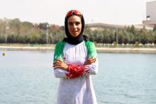 Female Iranian athlete wins gold in Asian rowing games