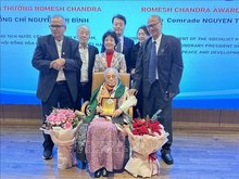 The award is granted to former Vietnamese Vice President Nguyen Thi Binh (Photo: VNA)