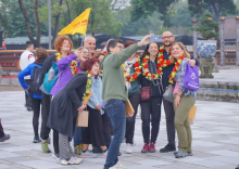 Foreign tourists visit the Hue Imperial City on the occasion of the New Year. (Photo: VNA)