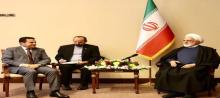 Head of the Iranian judiciary, Gholam Hossein Mohseni-Ejei (right), National Security Advisor Qasem al-Araji (left)