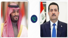 PM, Mohammed Shia al-Sudani (right), Saudi Crown Prince Mohammed bin Salman bin Abdulaziz (left) 
