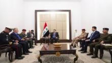 PM, Commander-in-Chief of the Armed Forces Mohammed Shia al-Sudani (center) Commander of the NATO Mission in Iraq, Lieutenant General Lucas Schweizer, (left)