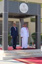 Defense Minister Thabet Al-Abbasi (left), his Qatari counterpart (right)