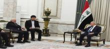 President of the Republic Abdul Latif Jamal Rashid  (right), Vice President of the Islamic Republic of Iran for Strategic Affairs Mohammad Javad Zarif (left) 