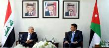 Speaker of the Jordanian House of Representatives, Ahmed Al-Safadi (right), receives the President of the Republic, Abdul Latif Jamal Rashid,( left ) in the Jordanian capital, Amman.