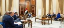 Parliament Speaker Mahmoud Al-Mashhadani (centre) receives Russian Delegation 